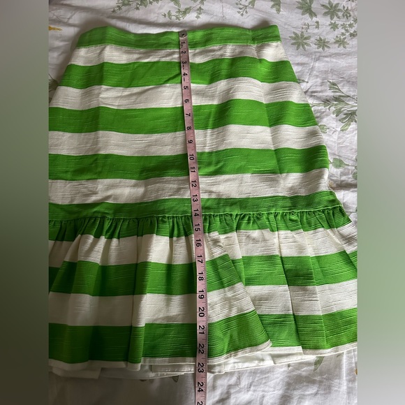 Kate Spade Señorita striped skirt cream green sprout stylish size 10 - Picture 16 of 16
